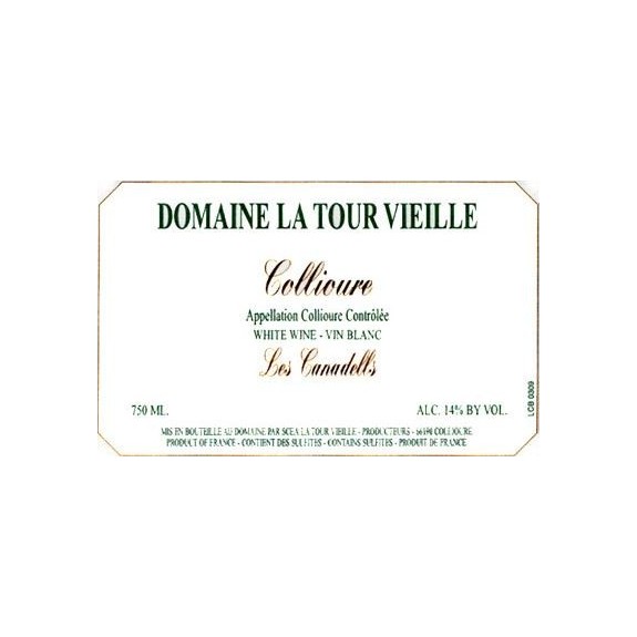 Domaine La Tour Vieille Canadells Collioure Blanc