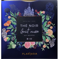 Plantasia The Noir Bio Gout Russe aux agrumes 24 sachets boite metal 48gr